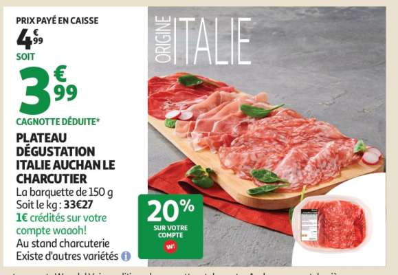 Plateau Dégustation Italie Auchan Le Charcutier