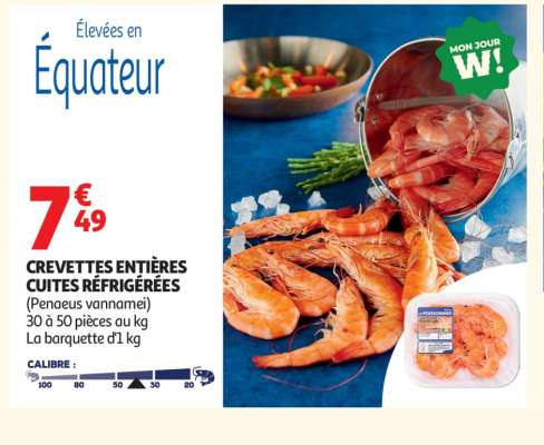 Crevettes Entières Cuites Réfrigérées