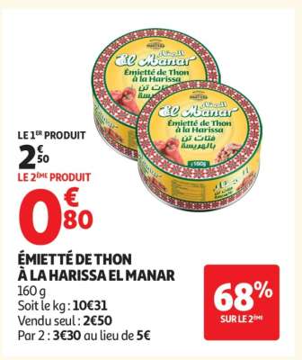 ÉMIETTÉ DE THON À LA HARISSA EL MANAR
