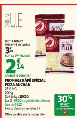 FROMAGE RÂPÉ SPÉCIAL PIZZA AUCHAN
