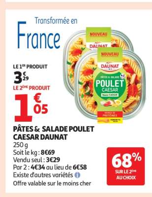 PÂTES & SALADE POULET CAESAR "DAUNAT"