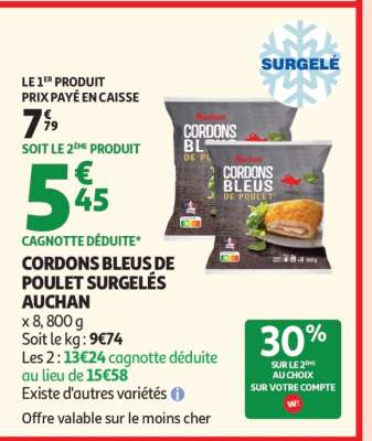 Cordons Bleus De Poulet Surgelés Auchan
