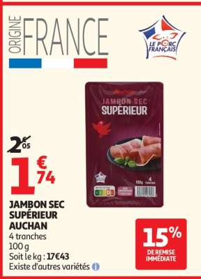 Jambon Sec Supérieur Auchan