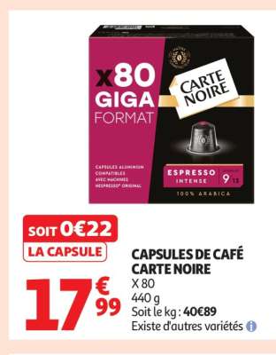 Capsules De Café Carte Noire