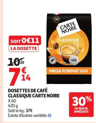 Dosettes de café Classique Carte Noire