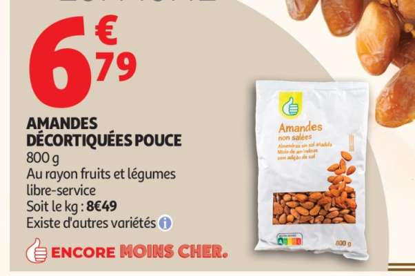 AMANDES DÉCORTIQUÉES POUCE