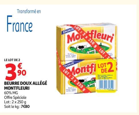 BEURRE DOUX ALLÉGÉ MONTFLEURI