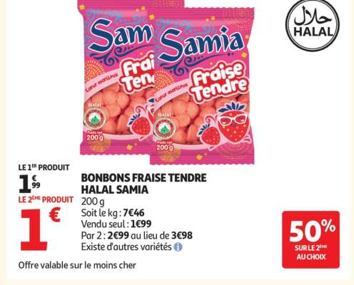 BONBONS FRAISE TENDRE HALAL SAMIA
