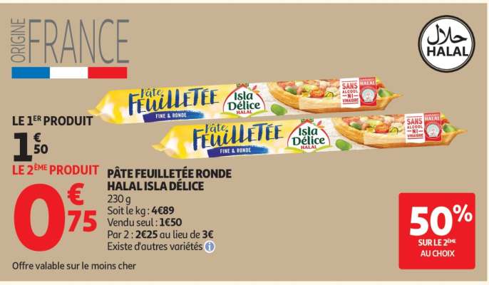 Pâte Feuilletée Ronde Halal 'Isla Delice'