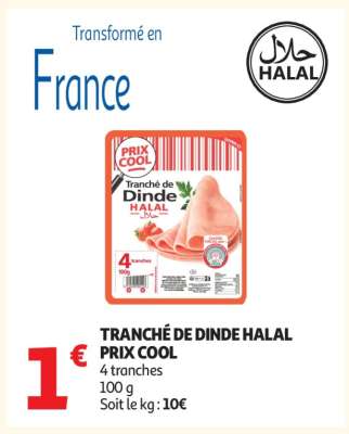 TRANCHÉ DE DINDE HALAL PRIX COOL