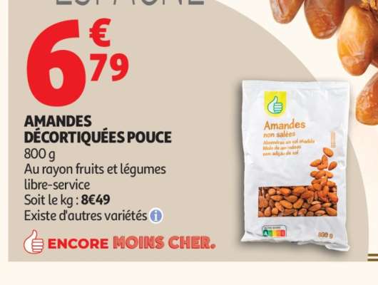 AMANDES DÉCORTIQUÉES POUCE