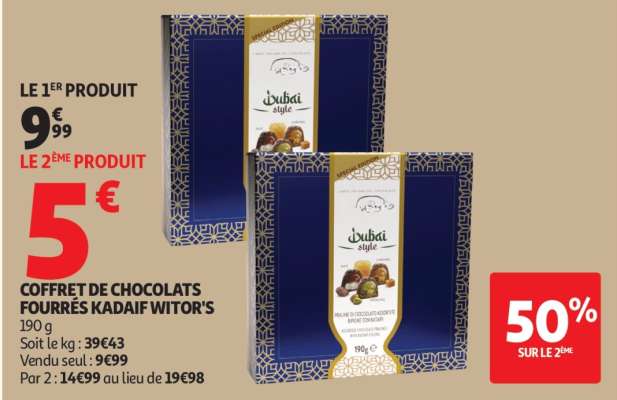 COFFRET DE CHOCOLATS FOURRÉS KADAIF WITOR'S