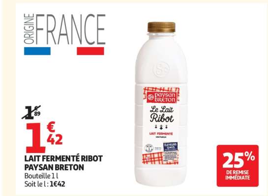LAIT FERMENTÉ RIBOT PAYSAN BRETON