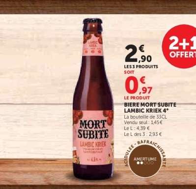 BIERE MORT SUBITE LAMBIC KRIEK 4°