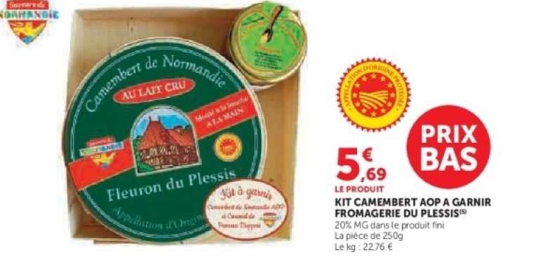KIT CAMEMBERT AOP A GARNIR FROMAGERIE DU PLESSIS