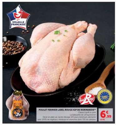 Poulet Fermier Label Rouge IGP de Normandie