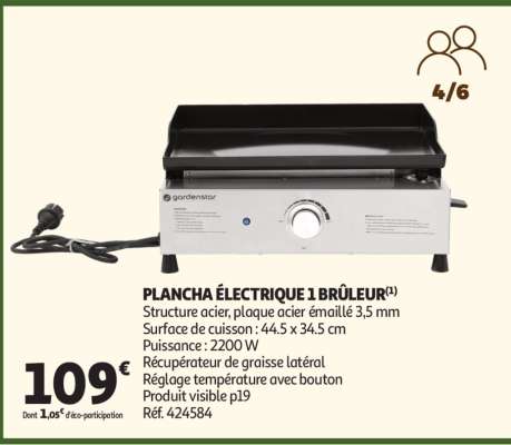 PLANCHA ÉLECTRIQUE 1 BRÛLEUR