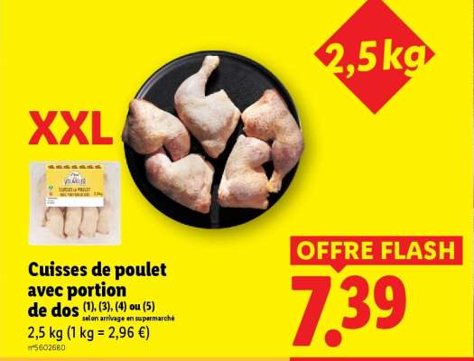 Cuisses de poulet avec portion de dos