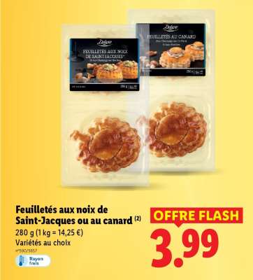 Feuilletés aux noix de Saint-Jacques ou au canard