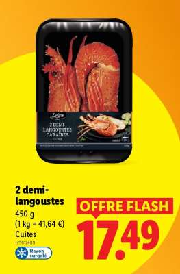 2 demi-langoustes