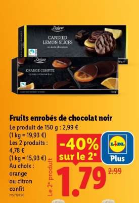 Fruits enrobés de chocolat noir