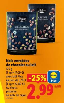 Noix enrobées de chocolat au lait