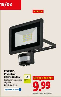 LIVARNO Projecteur extérieur à LED