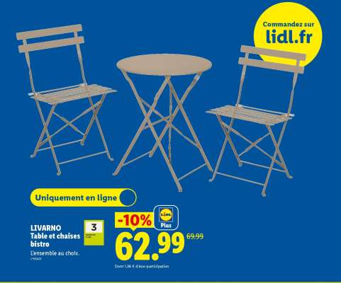 LIVARNO Table et chaises bistro