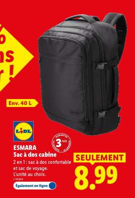 ESMARA Sac à dos cabine