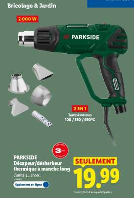 PARKSIDE Décapeur/désherbeur thermique à manche long