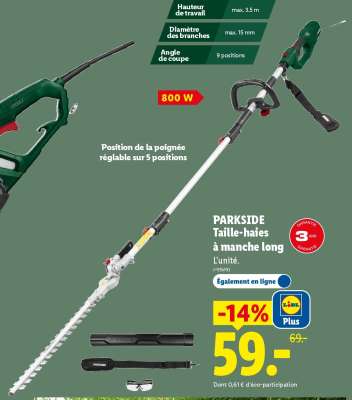 PARKSIDE Taille-haies à manche long