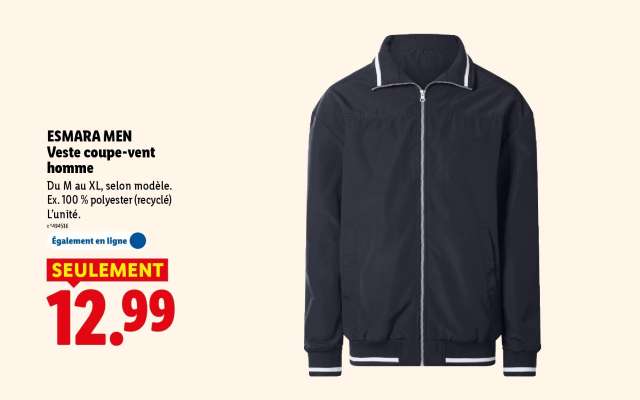 ESMARA MEN Veste coupe-vent homme