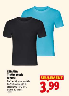 ESMARA T-shirt côtelé femme
