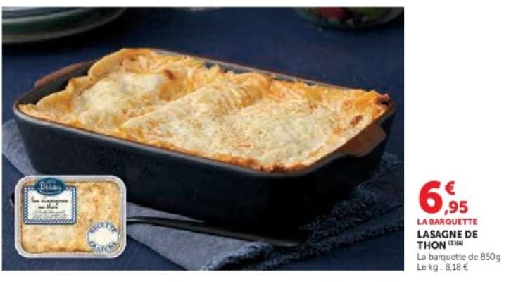 LA BARQUETTE LASAGNE DE THON