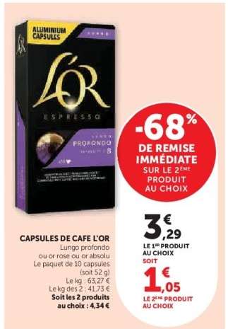CAPSULES DE CAFÉ “L’OR”