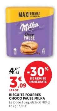 Biscuits Fourrés Choco Pause Milka