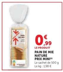 Pain de Mie Nature Prix Mini