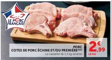Côtes de Porc Échine et/ou Première