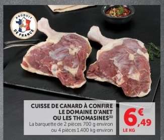CUISSE DE CANARD À CONFIRE LE DOMAINE D'ANET OU LES THOMASINES