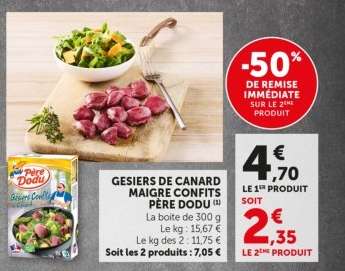 GESIERS DE CANARD MAIGRE CONFITS PÈRE DODU