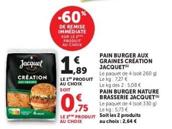 PAIN BURGER AUX GRAINES CRÉATION JACQUET