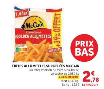 FRITES ALLUMETTES SURGELÉES MCCAIN
