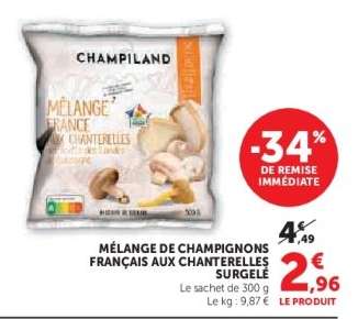 MÉLANGE DE CHAMPIGNONS FRANÇAIS AUX CHANTERELLES SURGELÉ