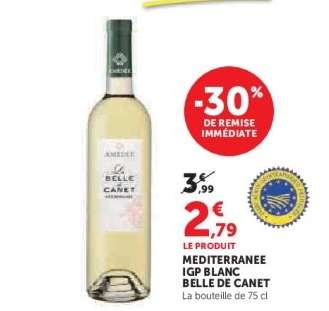 MEDITERRANEE IGP BLANC BELLE DE CANET