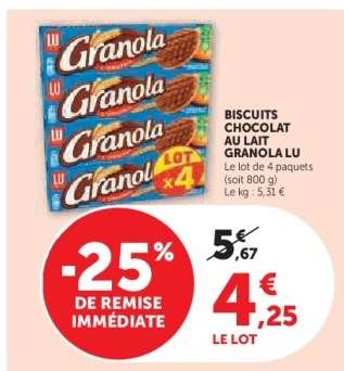 Biscuits Chocolat au Lait Granola LU