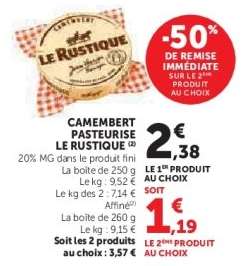 Camembert Pasteurisé Le Rustique