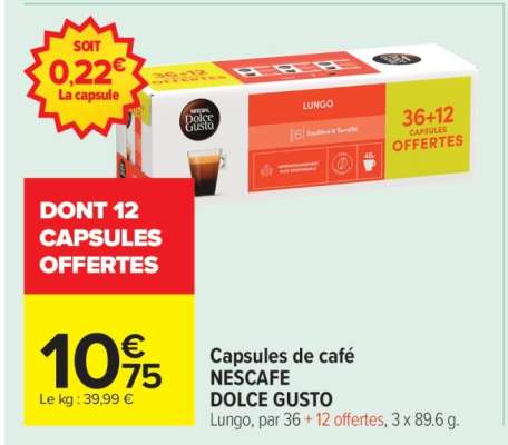 CAPSULES DE CAFÉ "NESCAFÉ DOLCE GUSTO"