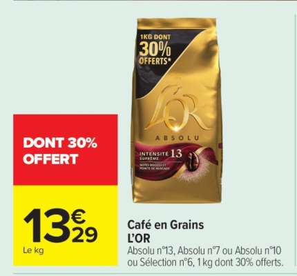 CAFÉ EN GRAINS “L’OR”