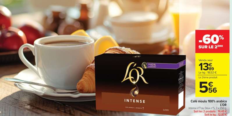 Café moulu 100% arabica L'OR