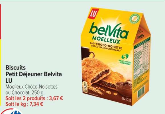 BISCUITS PETIT-DÉJEUNER BELVITA “LU”